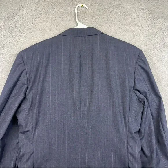 Holland & Sherry Savile Row Blazer Mens 42R Blue Bespoke Vintage USA Made Office